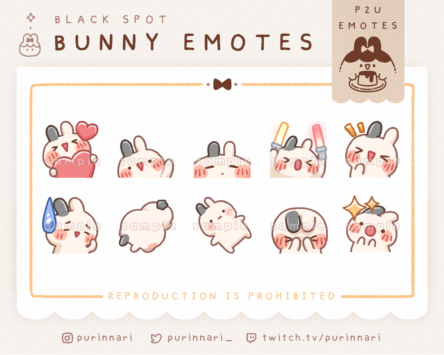 [ P2U ] Bunny Emote Bundle of 10 ⋮ Discord/Twitch/Youtube