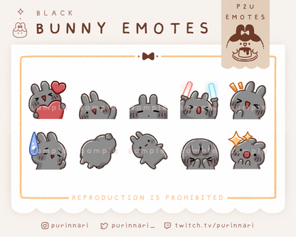 [ P2U ] Bunny Emote Bundle of 10 ⋮ Discord/Twitch/Youtube