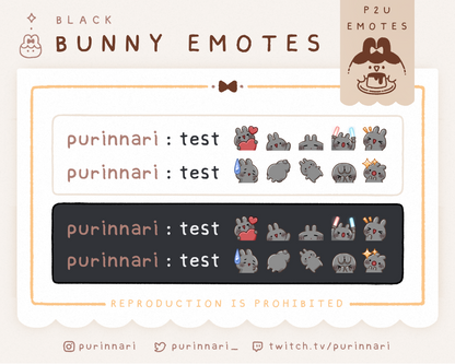 [ P2U ] Bunny Emote Bundle of 10 ⋮ Discord/Twitch/Youtube