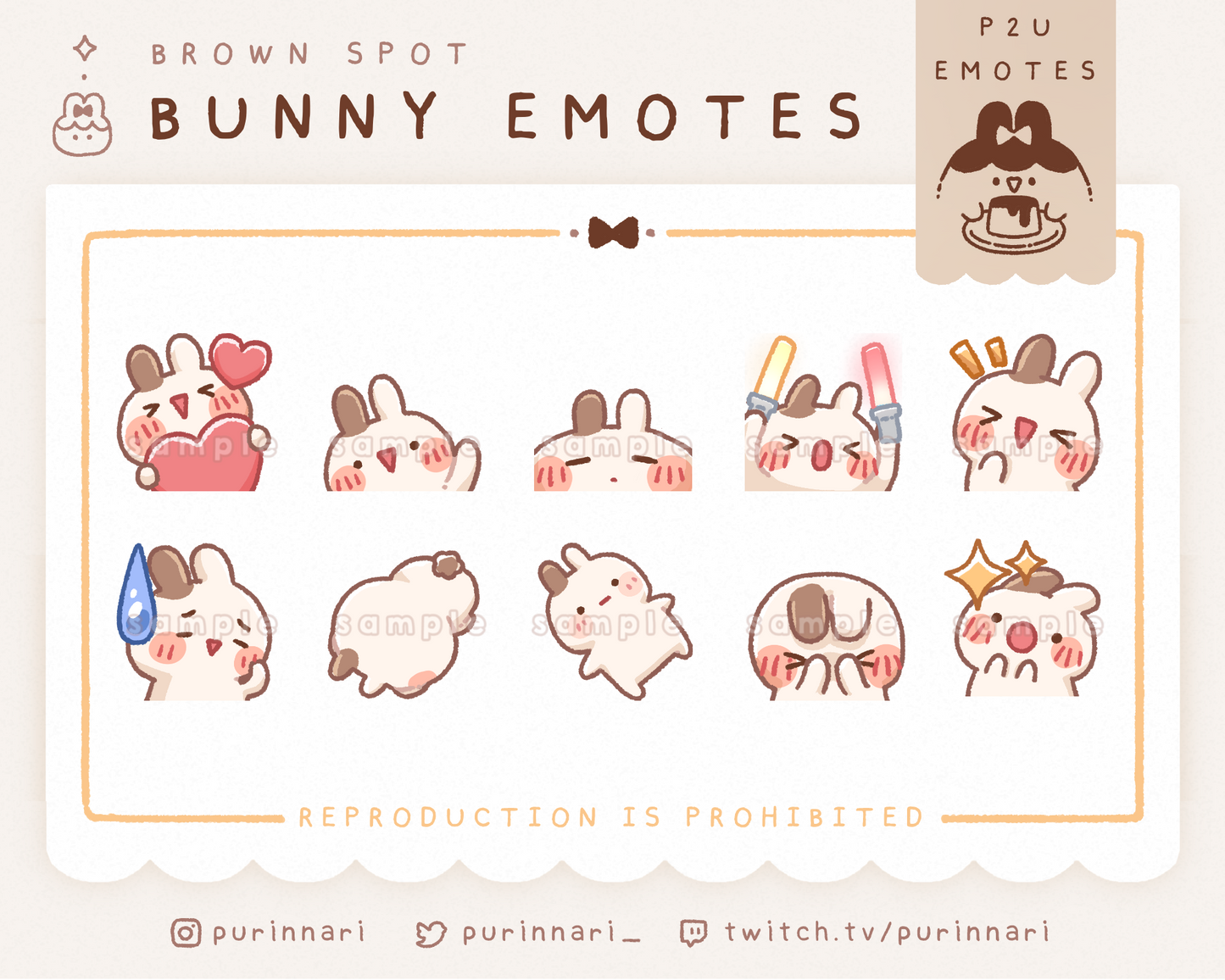 [ P2U ] Bunny Emote Bundle of 10 ⋮ Discord/Twitch/Youtube