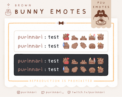 [ P2U ] Bunny Emote Bundle of 10 ⋮ Discord/Twitch/Youtube