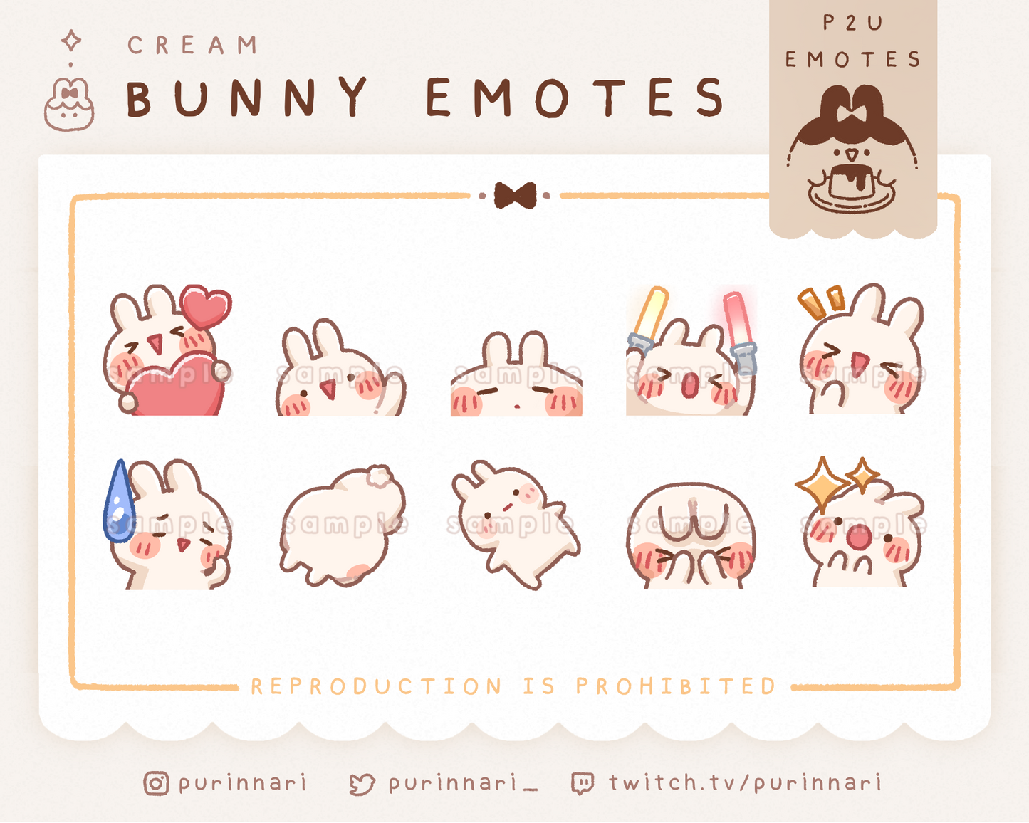 [ P2U ] Bunny Emote Bundle of 10 ⋮ Discord/Twitch/Youtube