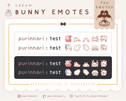 [ P2U ] Bunny Emote Bundle of 10 ⋮ Discord/Twitch/Youtube