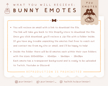 [ P2U ] Bunny Emote Bundle of 10 ⋮ Discord/Twitch/Youtube