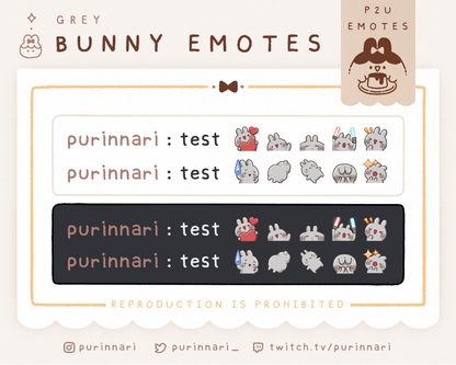 [ P2U ] Bunny Emote Bundle of 10 ⋮ Discord/Twitch/Youtube