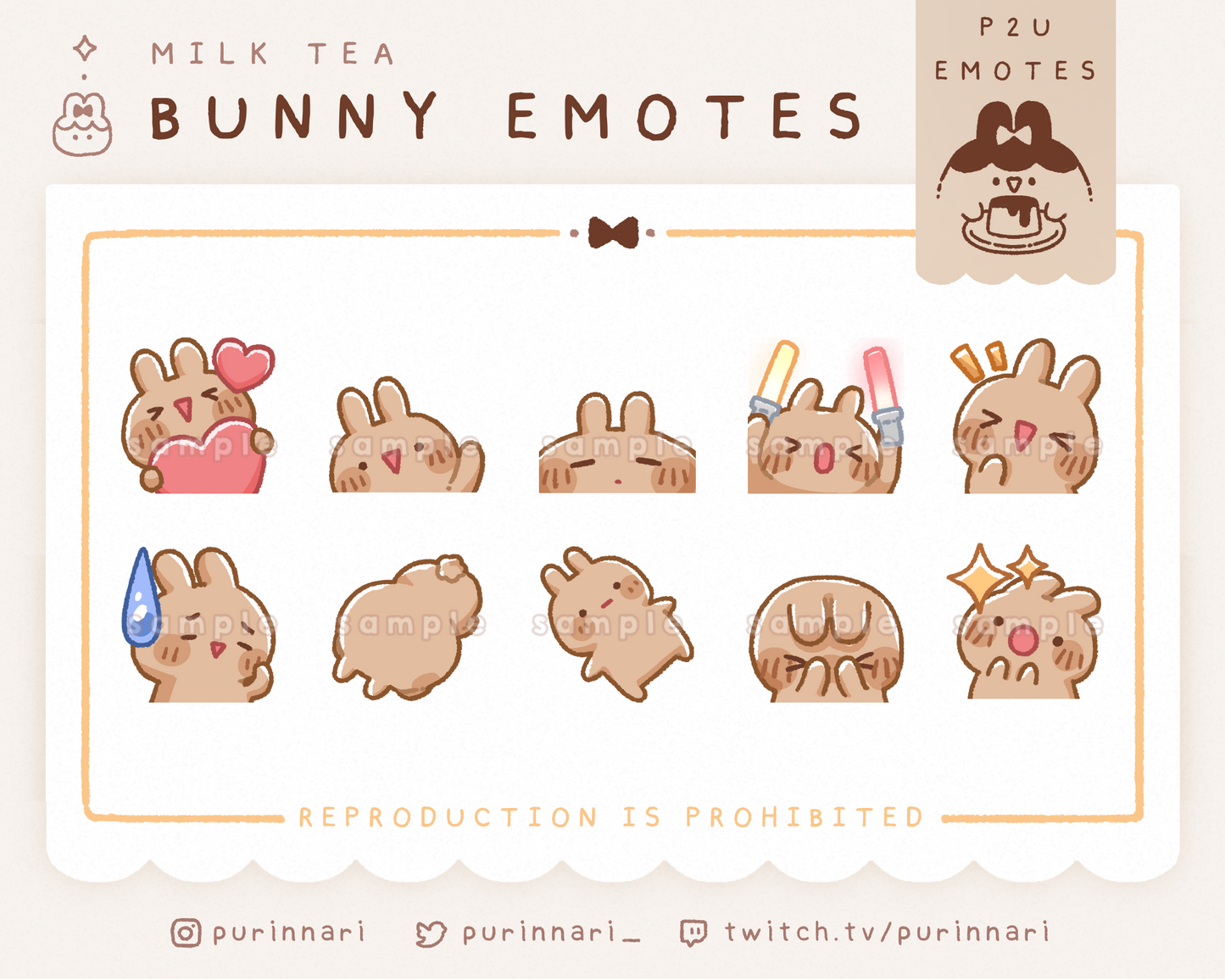 [ P2U ] Bunny Emote Bundle of 10 ⋮ Discord/Twitch/Youtube