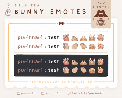 [ P2U ] Bunny Emote Bundle of 10 ⋮ Discord/Twitch/Youtube
