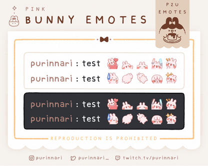 [ P2U ] Bunny Emote Bundle of 10 ⋮ Discord/Twitch/Youtube