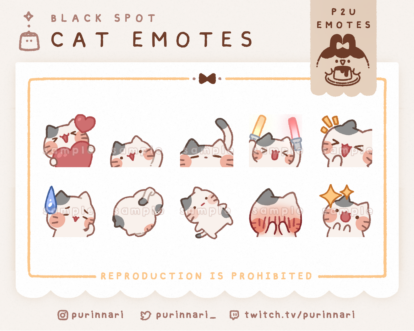 [ P2U ] Cat Emote Bundle of 10 ⋮ Discord/Twitch/Youtube