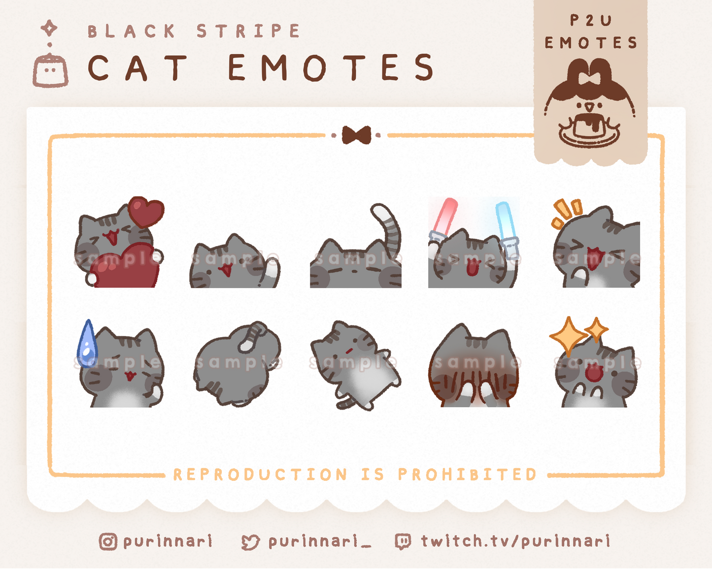 [ P2U ] Cat Emote Bundle of 10 ⋮ Discord/Twitch/Youtube