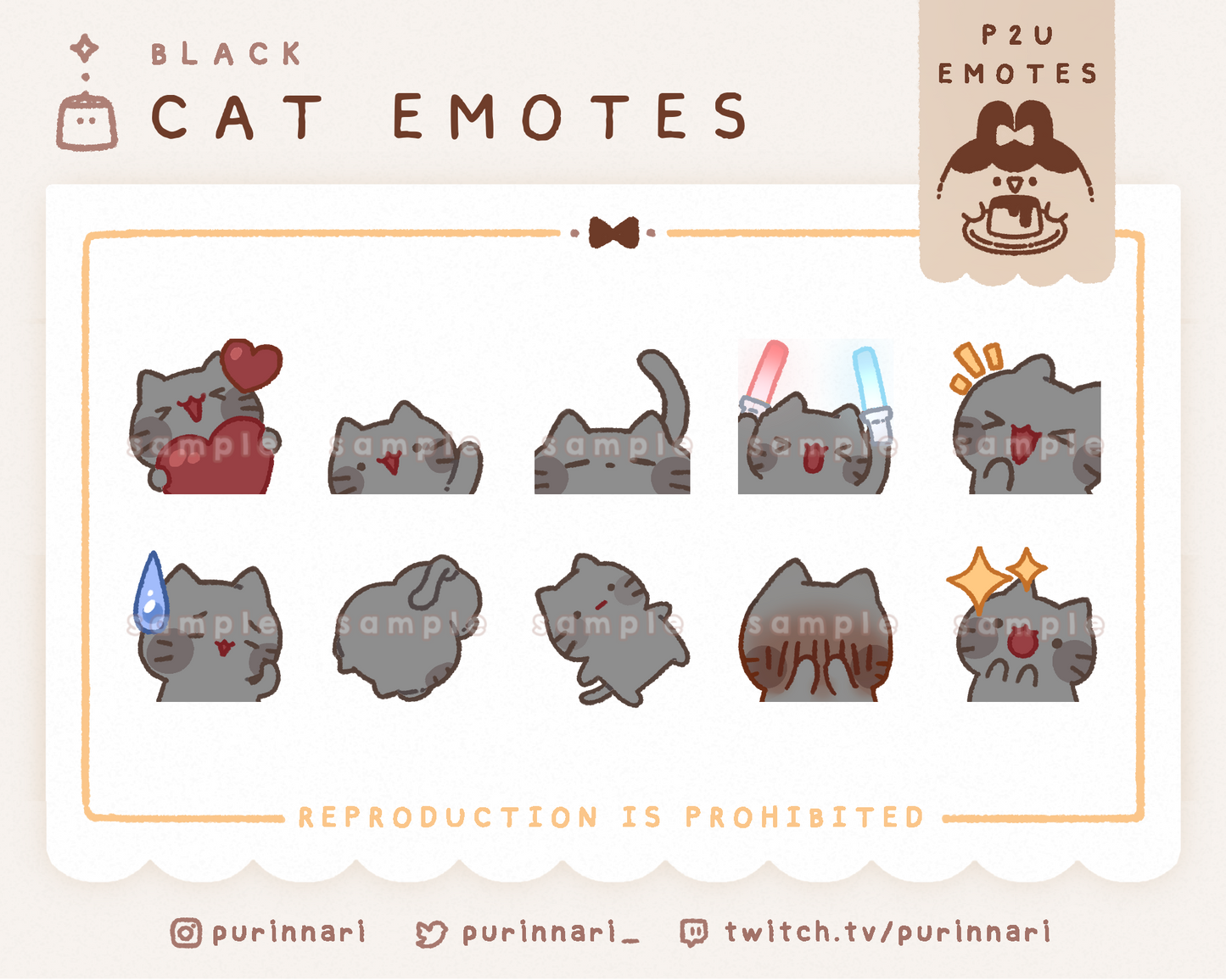 [ P2U ] Cat Emote Bundle of 10 ⋮ Discord/Twitch/Youtube