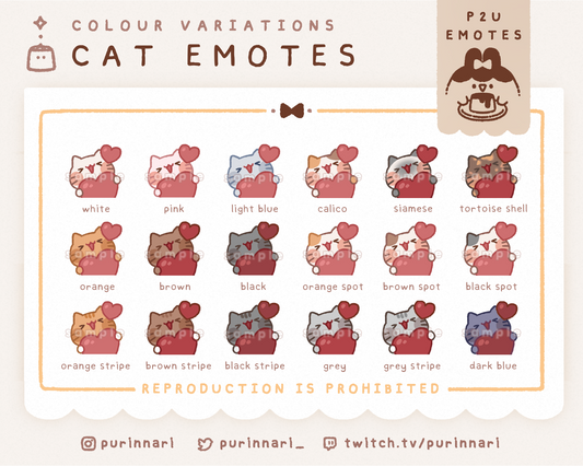 [ P2U ] Cat Emote Bundle of 10 ⋮ Discord/Twitch/Youtube