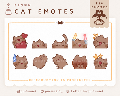 [ P2U ] Cat Emote Bundle of 10 ⋮ Discord/Twitch/Youtube