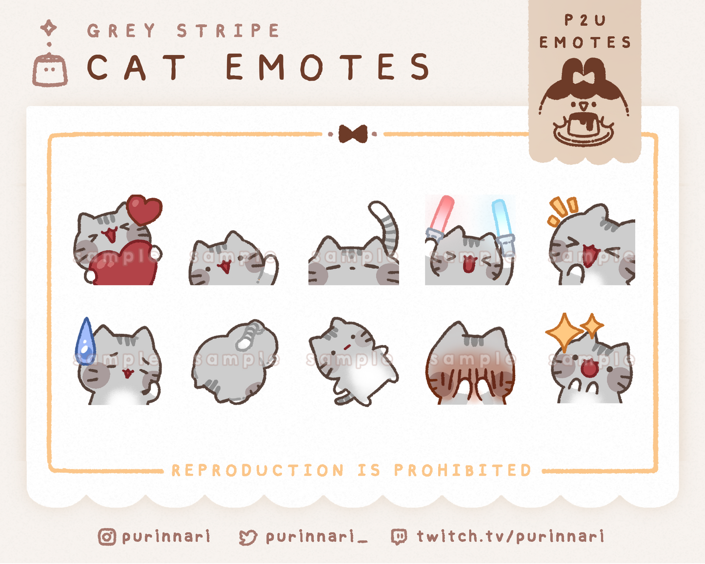[ P2U ] Cat Emote Bundle of 10 ⋮ Discord/Twitch/Youtube