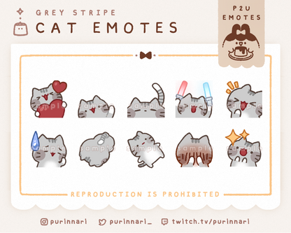 [ P2U ] Cat Emote Bundle of 10 ⋮ Discord/Twitch/Youtube