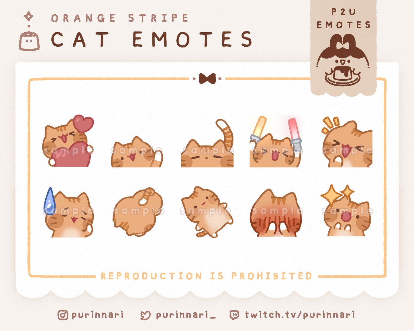 [ P2U ] Cat Emote Bundle of 10 ⋮ Discord/Twitch/Youtube