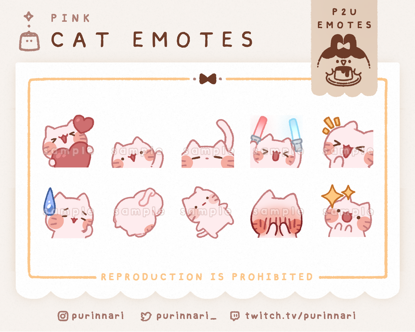 [ P2U ] Cat Emote Bundle of 10 ⋮ Discord/Twitch/Youtube