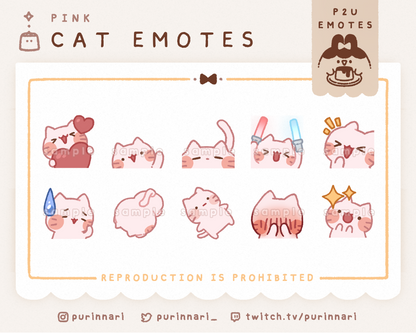 [ P2U ] Cat Emote Bundle of 10 ⋮ Discord/Twitch/Youtube