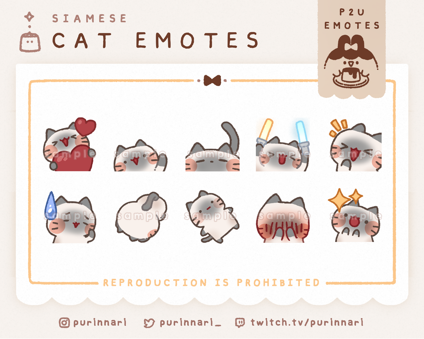 [ P2U ] Cat Emote Bundle of 10 ⋮ Discord/Twitch/Youtube