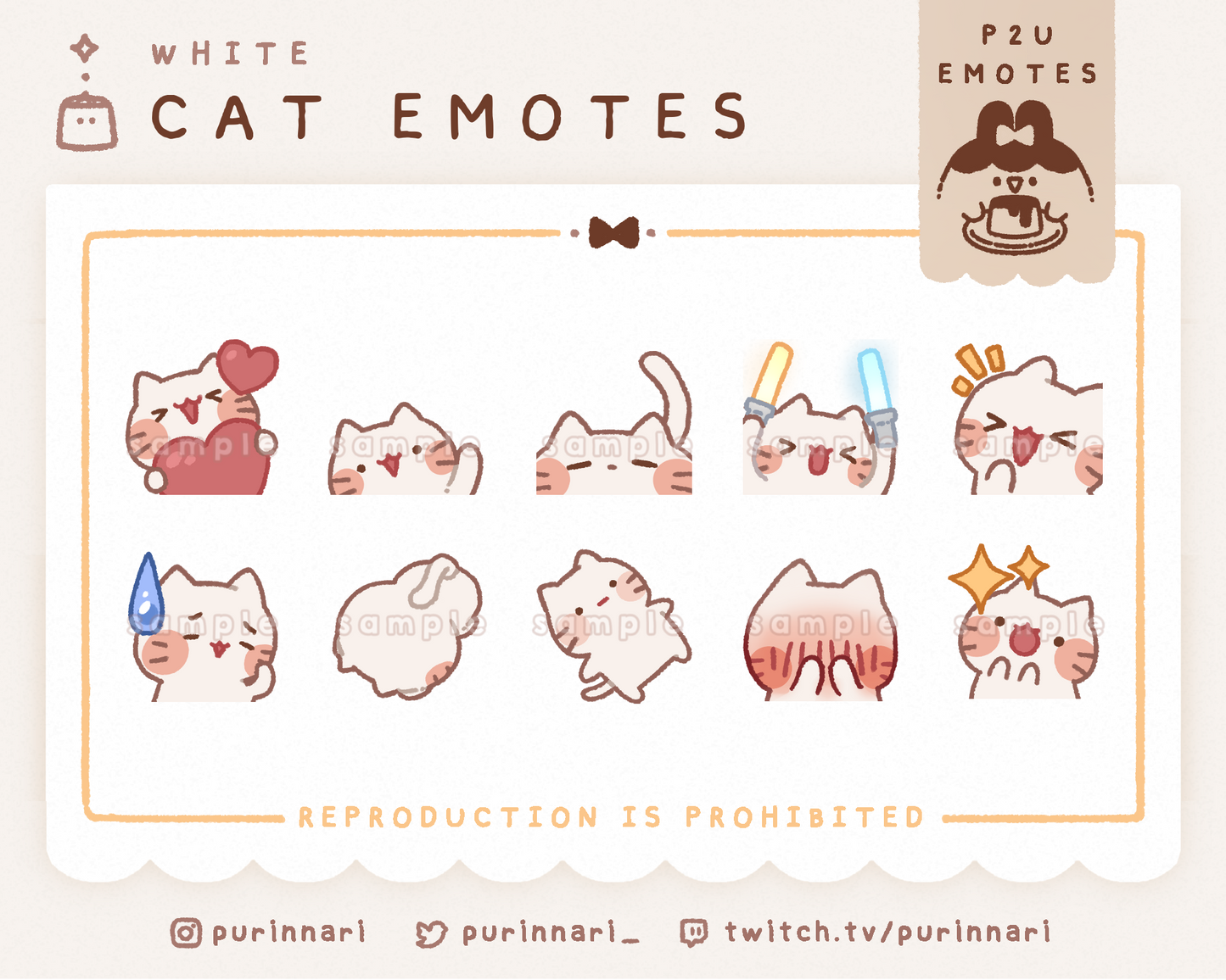 [ P2U ] Cat Emote Bundle of 10 ⋮ Discord/Twitch/Youtube