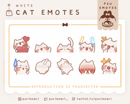 [ P2U ] Cat Emote Bundle of 10 ⋮ Discord/Twitch/Youtube