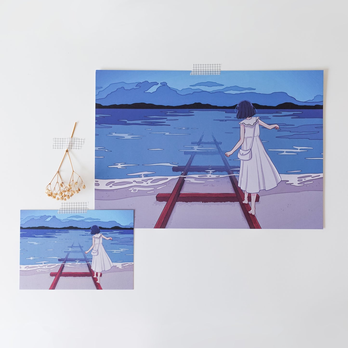 Japanese Train Station Print Poster size (A4)