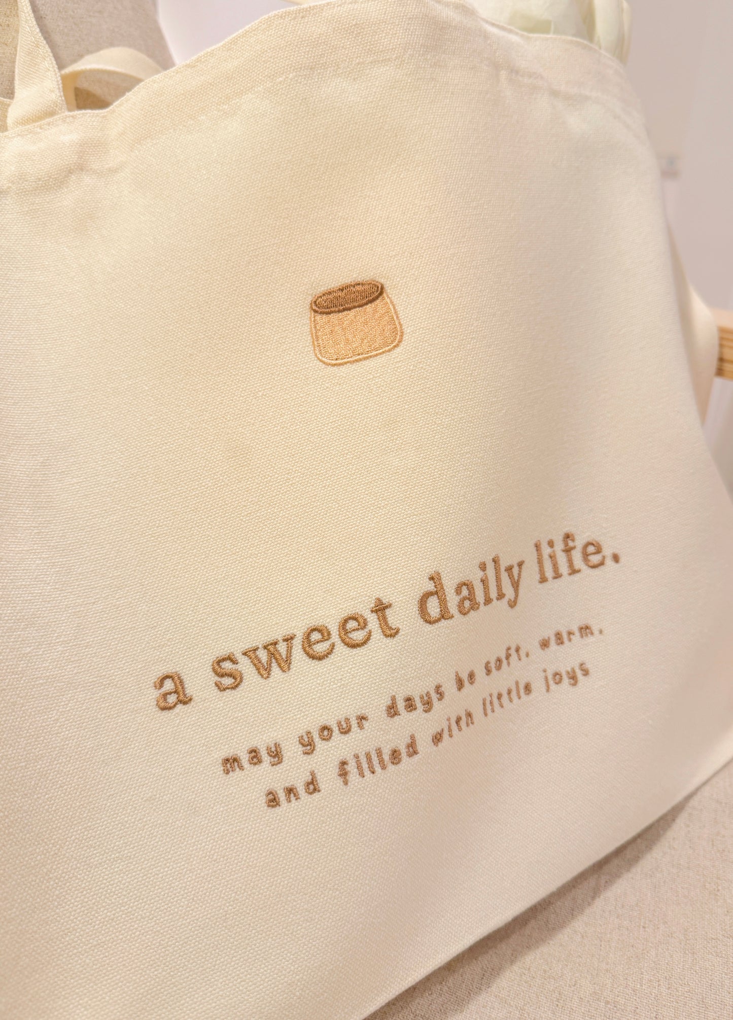A Sweet Daily Life Tote Bag with Pocket