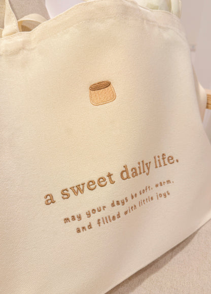 A Sweet Daily Life Tote Bag with Pocket