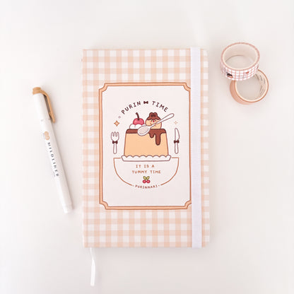 Purin Time Notebook ⋮ Leatherette Notebook with 4 paper types [ blank / dot / lined / grid]