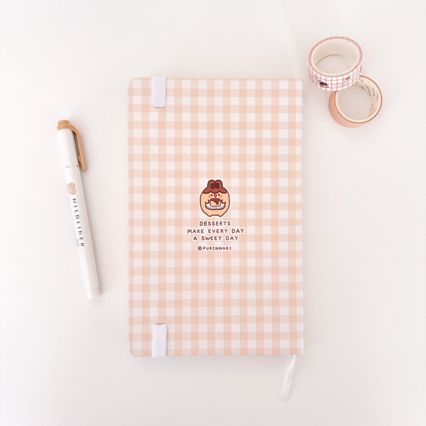 Purin Time Notebook ⋮ Leatherette Notebook with 4 paper types [ blank / dot / lined / grid]