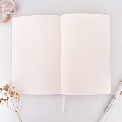 Purin Time Notebook ⋮ Leatherette Notebook with 4 paper types [ blank / dot / lined / grid]