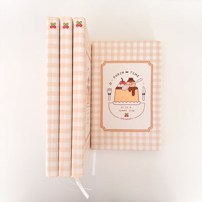 Purin Time Notebook ⋮ Leatherette Notebook with 4 paper types [ blank / dot / lined / grid]