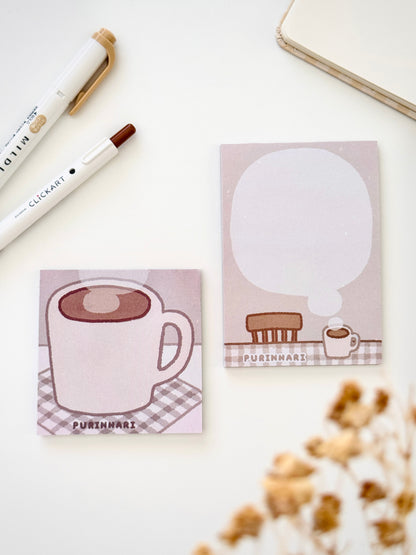 Warm Cup of Coffee Sticky Note and Memo Pad Set