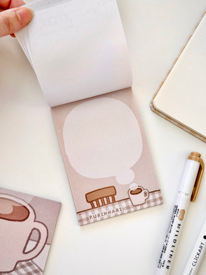 Warm Cup of Coffee Sticky Note and Memo Pad Set