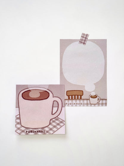 Warm Cup of Coffee Sticky Note and Memo Pad Set