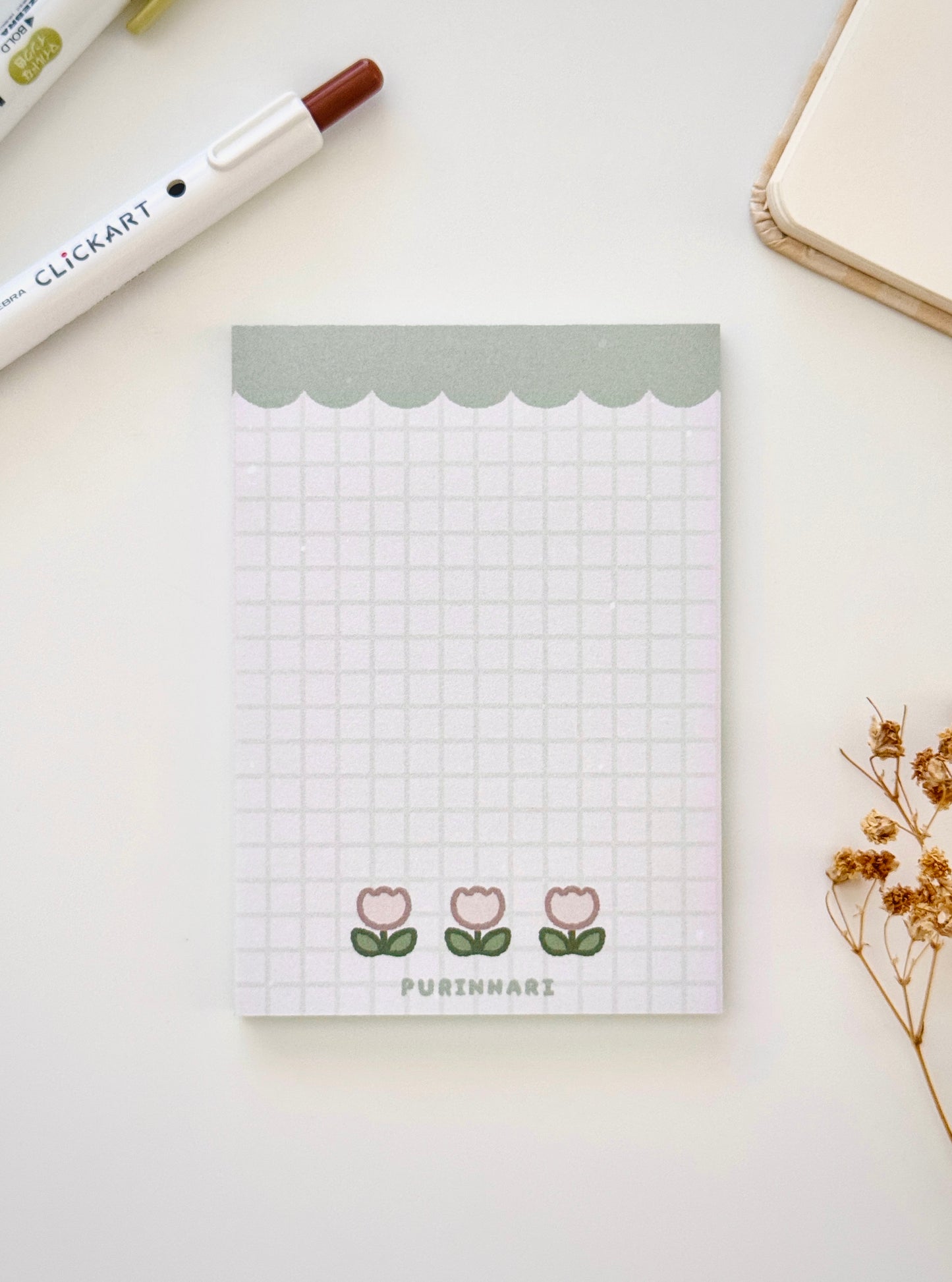 Tulip Grid Memo Pad