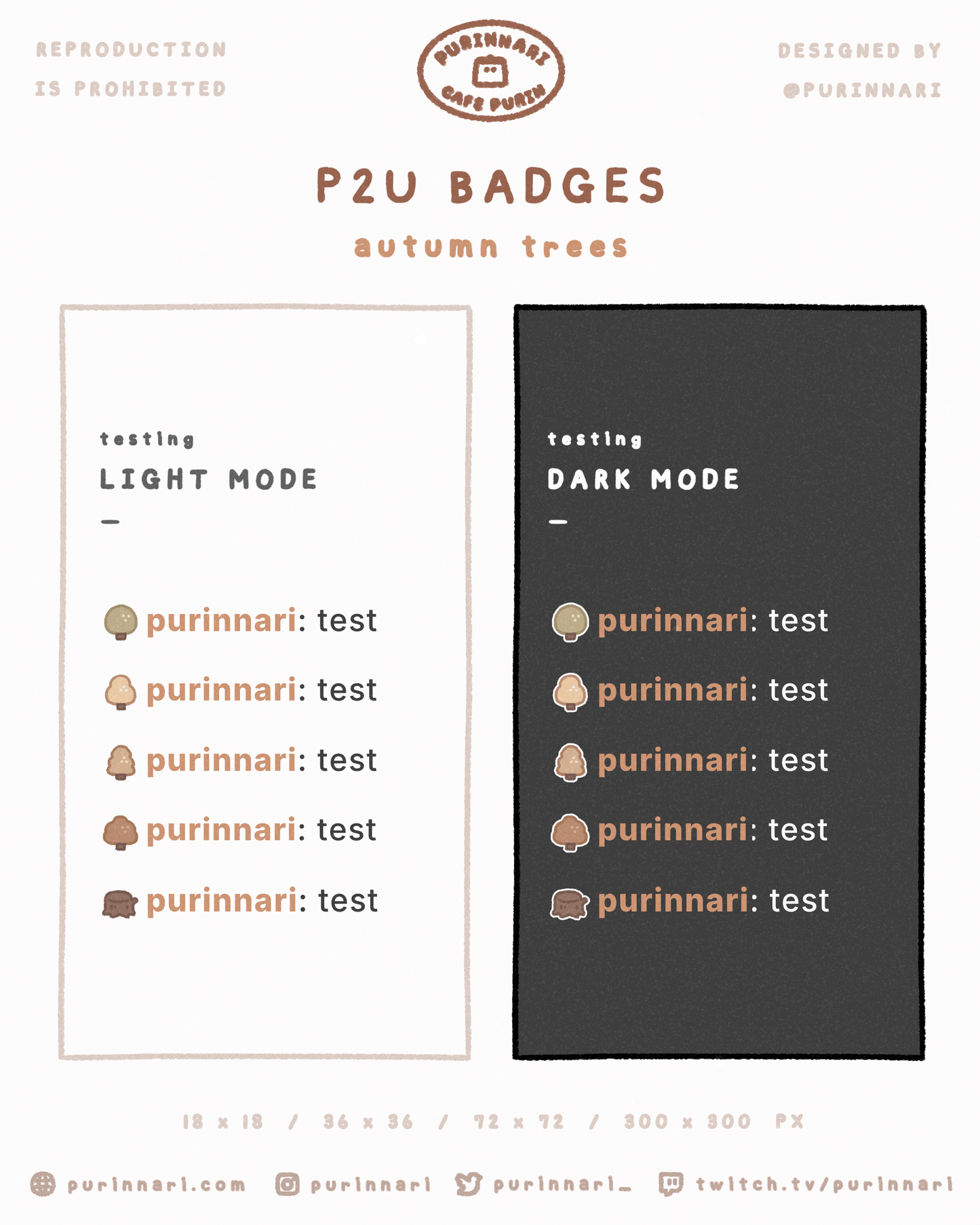 [ P2U ] Autumn Trees Badge Bundle of 5 ⋮ Twitch/Youtube/Discord