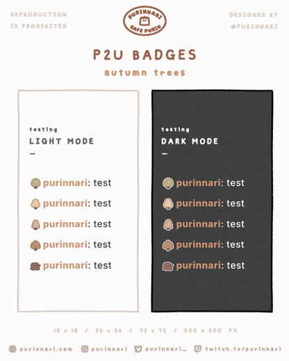[ P2U ] Autumn Trees Badge Bundle of 5 ⋮ Twitch/Youtube/Discord