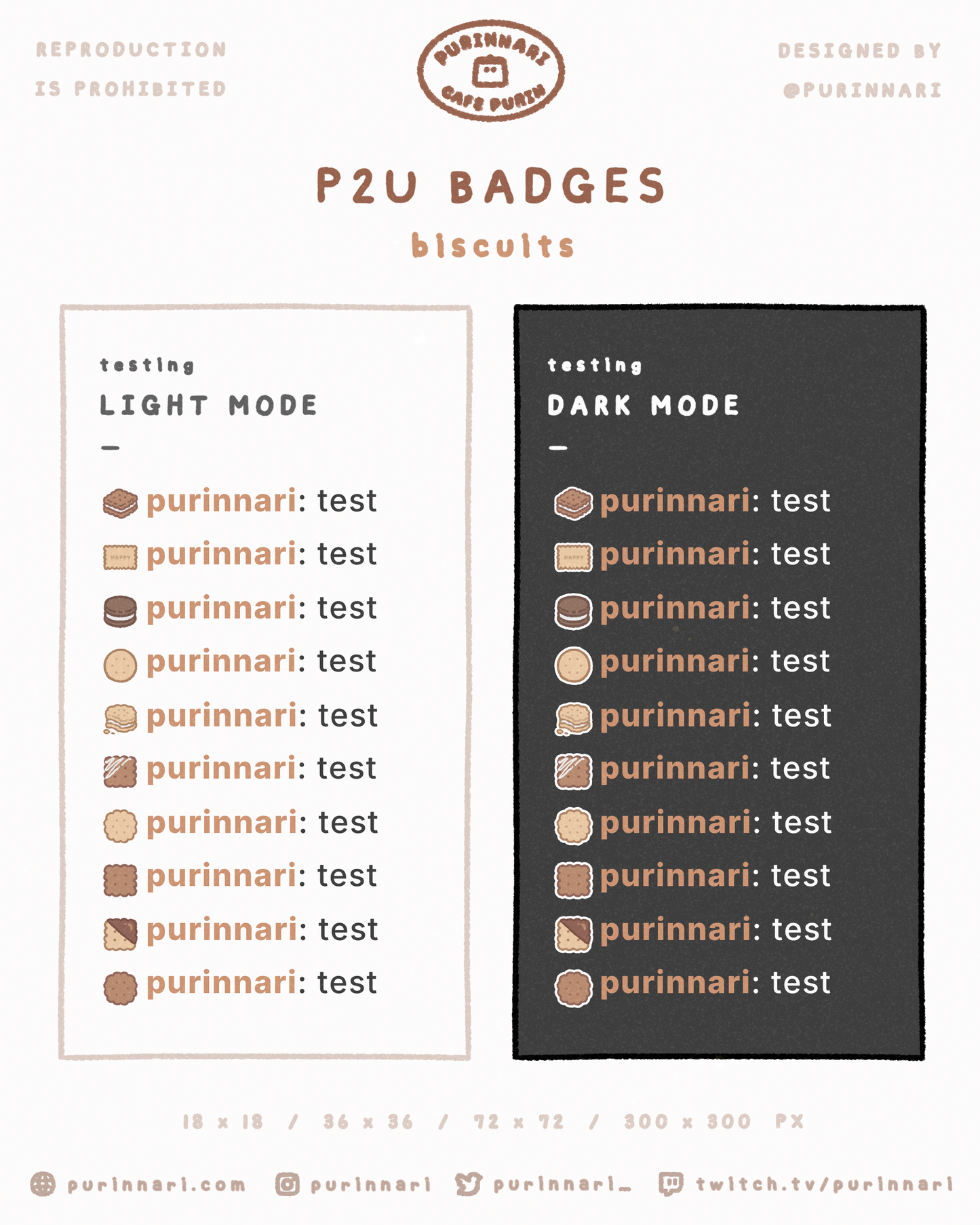 [ P2U ] Biscuits Badge Bundle of 10 ⋮ Twitch/Youtube/Discord