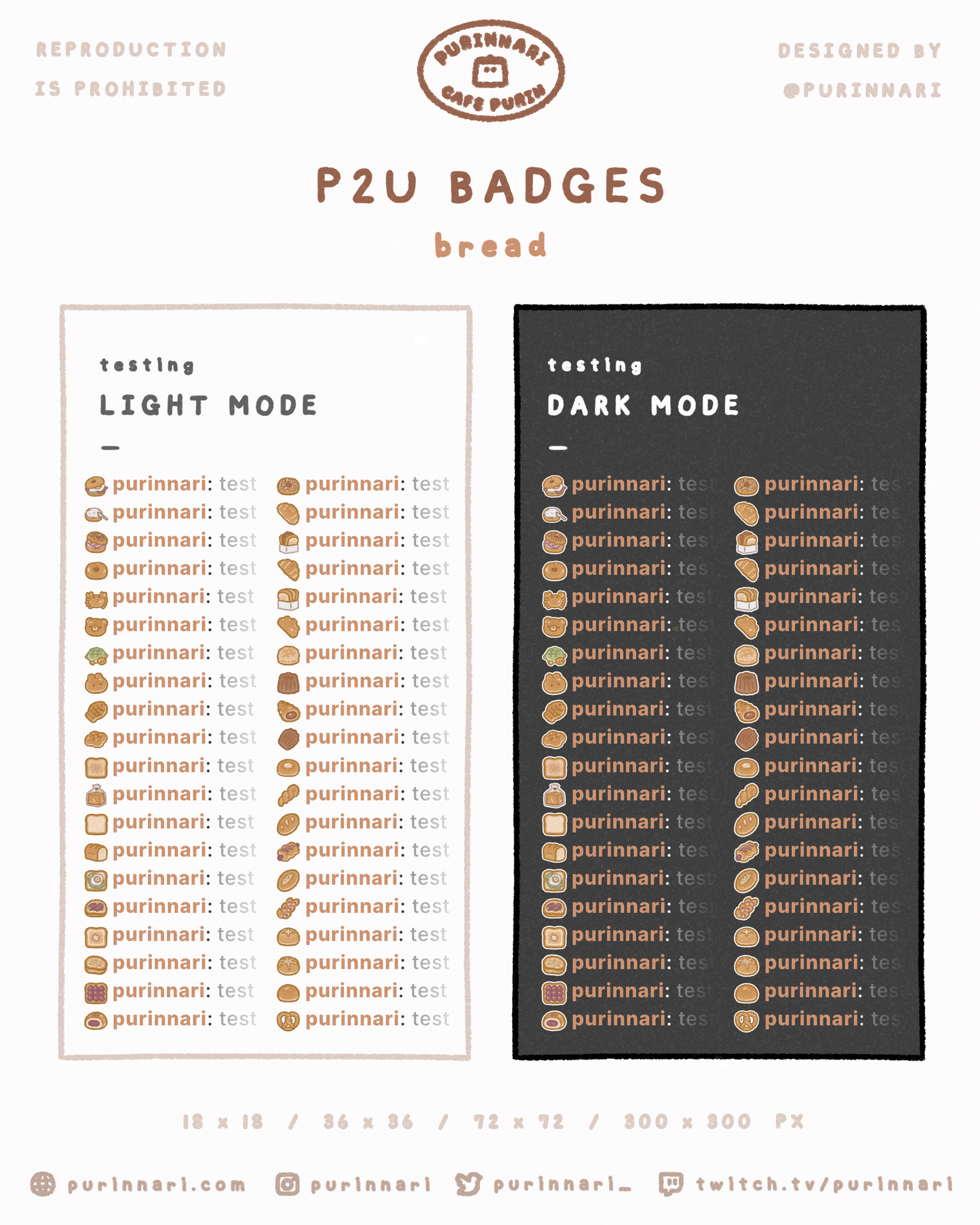 [ P2U ] Bread Badge Bundle of 40 ⋮ Twitch/Youtube/Discord