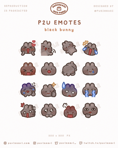 [ P2U ] Bunny Emote Bundle of 16 ⋮ Discord/Twitch/Youtube