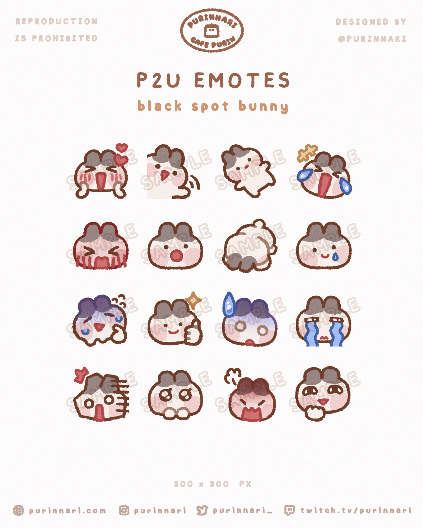 [ P2U ] Bunny Emote Bundle of 16 ⋮ Discord/Twitch/Youtube