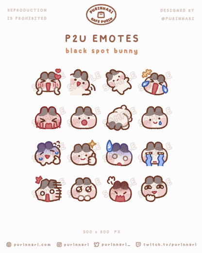 [ P2U ] Bunny Emote Bundle of 16 ⋮ Discord/Twitch/Youtube