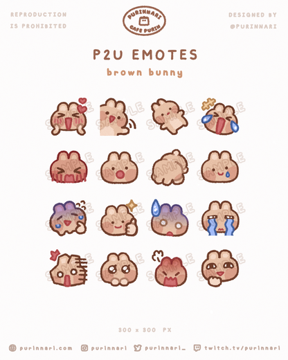 [ P2U ] Bunny Emote Bundle of 16 ⋮ Discord/Twitch/Youtube
