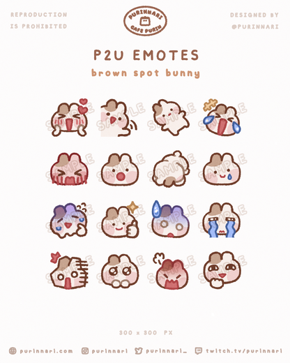 [ P2U ] Bunny Emote Bundle of 16 ⋮ Discord/Twitch/Youtube