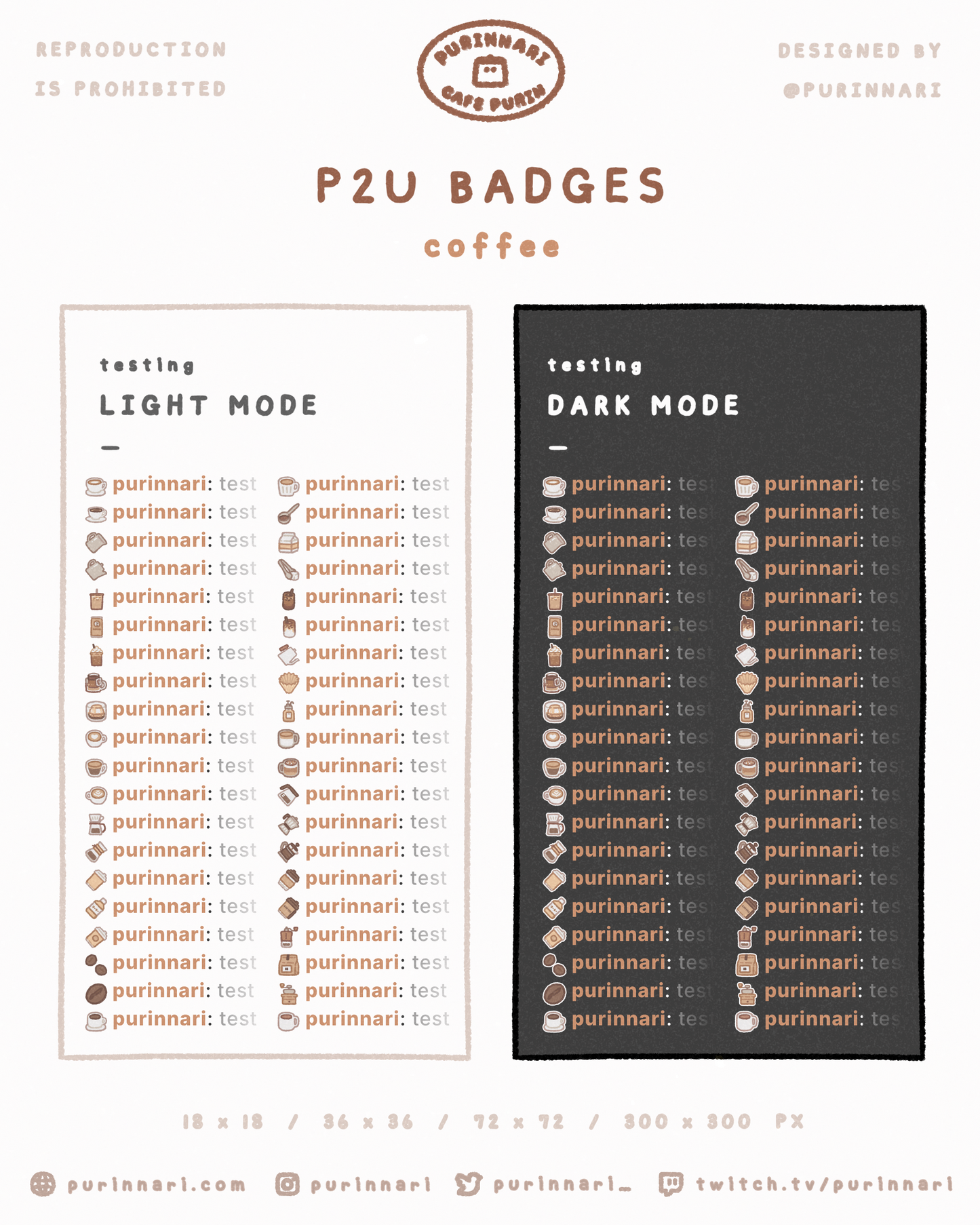 [ P2U ] Coffee Badge Bundle of 40 ⋮ Twitch/Youtube/Discord