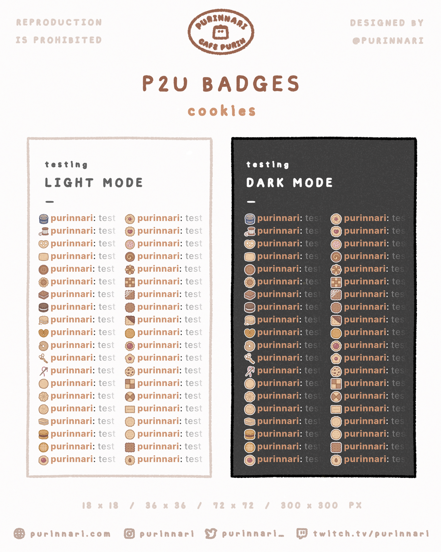 [ P2U ] Cookies Badge Bundle of 40 ⋮ Twitch/Youtube/Discord
