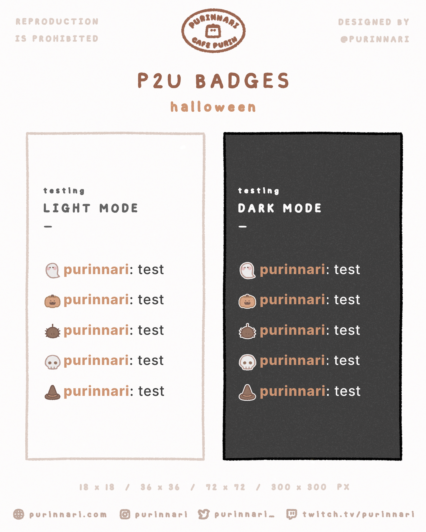 [ P2U ] Halloween Badge Bundle of 5 ⋮ Twitch/Youtube/Discord