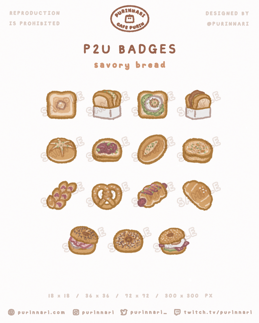[ P2U ] Savory Breads Bundle of 15 ⋮ Twitch/Youtube/Discord