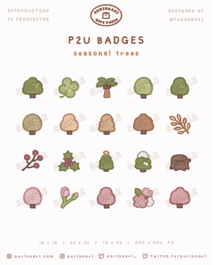 [ P2U ] Seasonal Tree Badge Bundle of 20 ⋮ Twitch/Youtube/Discord